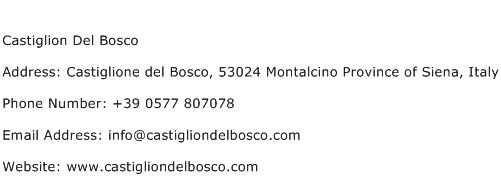 Castiglion Del Bosco Address Contact Number