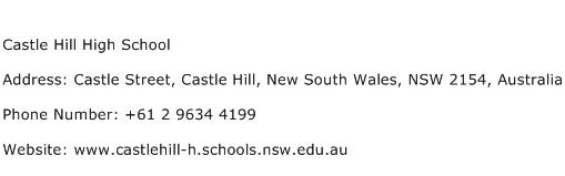 Castle Hill High School Address Contact Number