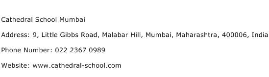 Cathedral School Mumbai Address Contact Number