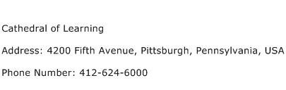 Cathedral of Learning Address Contact Number