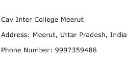 Cav Inter College Meerut Address Contact Number