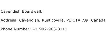 Cavendish Boardwalk Address Contact Number