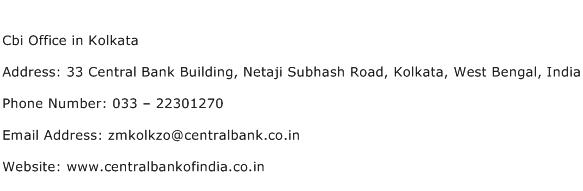 Cbi Office in Kolkata Address Contact Number