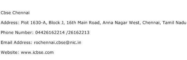 Cbse Chennai Address Contact Number