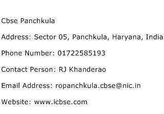 Cbse Panchkula Address Contact Number