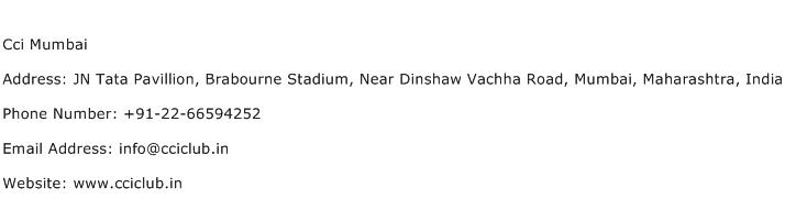 Cci Mumbai Address Contact Number