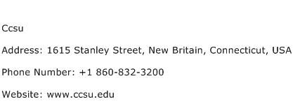 Ccsu Address Contact Number