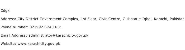 Cdgk Address Contact Number