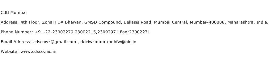 Cdtl Mumbai Address Contact Number