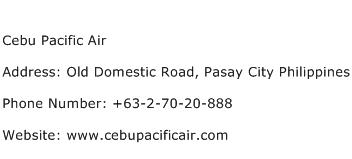 Cebu Pacific Air Address Contact Number