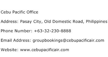 Cebu Pacific Office Address Contact Number