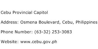 Cebu Provincial Capitol Address Contact Number