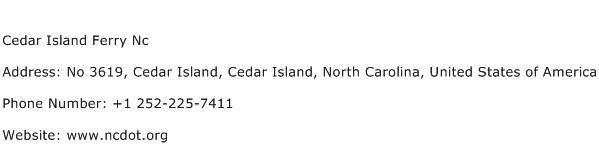 Cedar Island Ferry Nc Address Contact Number