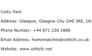 Celtic Park Address Contact Number