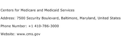 Centers for Medicare and Medicaid Services Address Contact Number