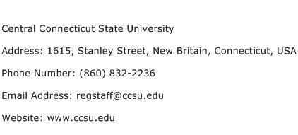 Central Connecticut State University Address Contact Number