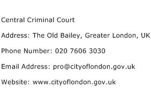 Central Criminal Court Address Contact Number