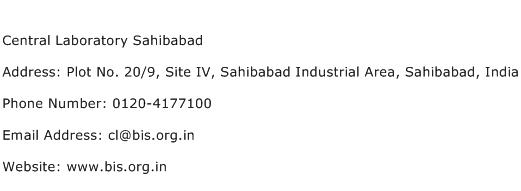 Central Laboratory Sahibabad Address Contact Number