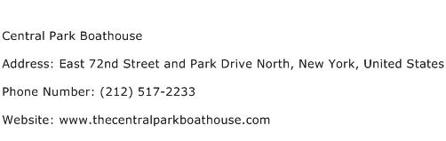 Central Park Boathouse Address Contact Number