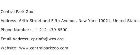 Central Park Zoo Address Contact Number