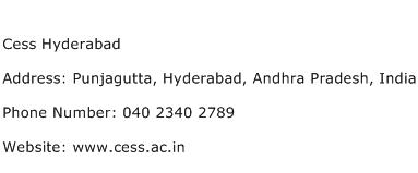 Cess Hyderabad Address Contact Number
