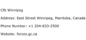 Cfb Winnipeg Address Contact Number
