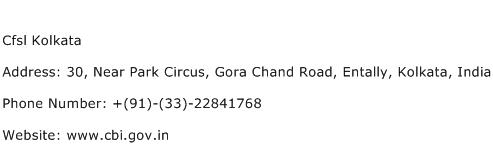 Cfsl Kolkata Address Contact Number