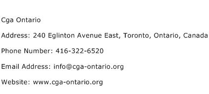 Cga Ontario Address Contact Number