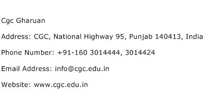 Cgc Gharuan Address Contact Number