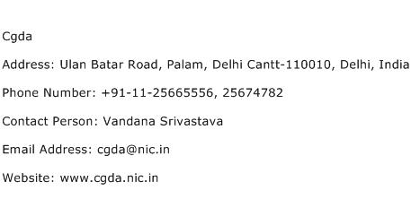 Cgda Address Contact Number