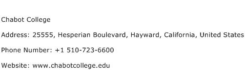 Chabot College Address Contact Number