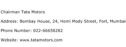 Chairman Tata Motors Address Contact Number