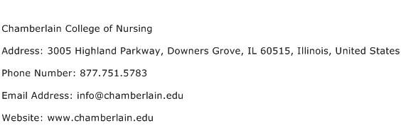 Chamberlain College of Nursing Address Contact Number