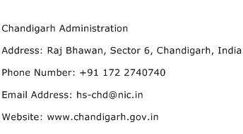 Chandigarh Administration Address Contact Number