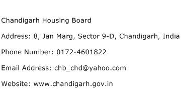Chandigarh Housing Board Address Contact Number