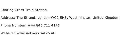 Charing Cross Train Station Address Contact Number