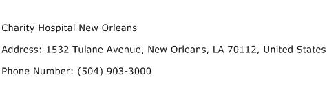 Charity Hospital New Orleans Address Contact Number