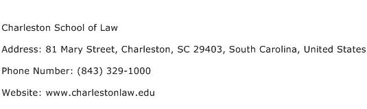 Charleston School of Law Address Contact Number