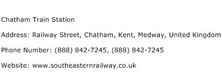 Chatham Train Station Address Contact Number