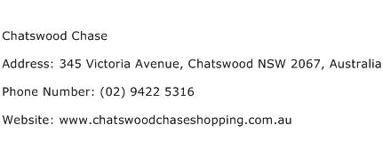 Chatswood Chase Address Contact Number