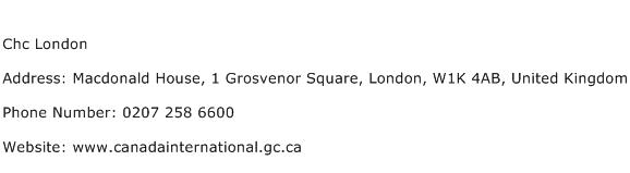 Chc London Address Contact Number