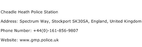 Cheadle Heath Police Station Address Contact Number