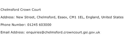 Chelmsford Crown Court Address Contact Number