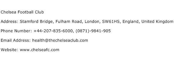 Chelsea Football Club Address Contact Number