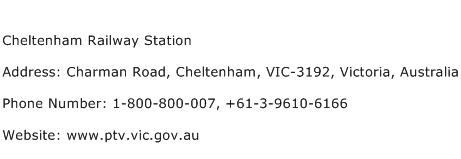 Cheltenham Railway Station Address Contact Number