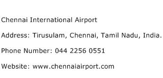 Chennai International Airport Address Contact Number