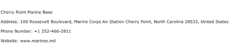 Cherry Point Marine Base Address Contact Number