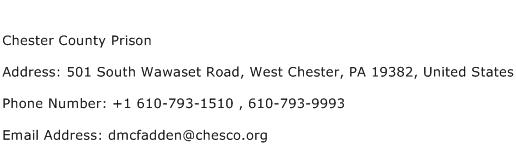 Chester County Prison Address Contact Number