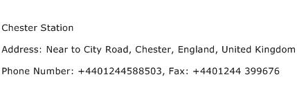 Chester Station Address Contact Number