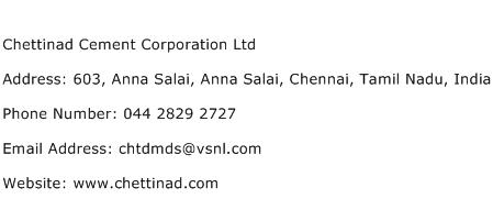 Chettinad Cement Corporation Ltd Address Contact Number
